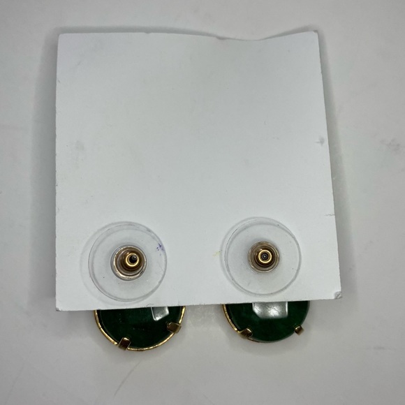 Anne Rice Green Gold Circle Earrings - Picture 3 of 4